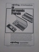 4/1967 PUB ROTRING TUSCHEFULLER ENCRE DE CHINE ORIGINAL GERMAN AD
