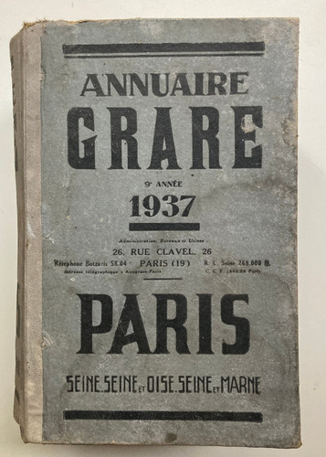 Annuaire grare 1937 - grare,
