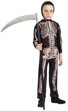 Déguisement Squelette enfant 5-7 ans (combinaison, cagoule)