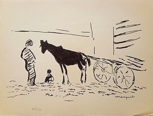 Superbe lithographie paysage