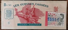 Billet de loterie nationale 1970 26e tr B Les Gueules Cassées 1/10 - Carabinier