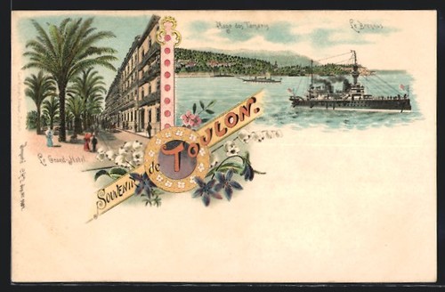 Lithographie toulon plage - lithographie,