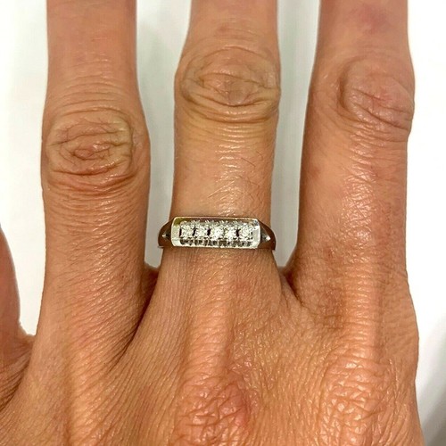 Vintage platine jonc - platine, bague
