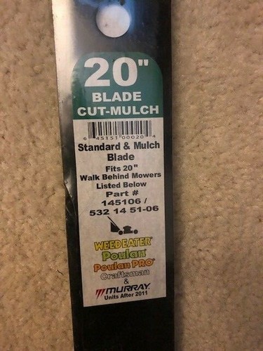 Mower blade cut mulch - 20",
