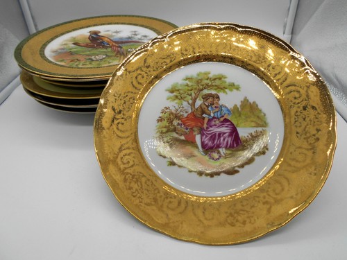 Lot assiettes scene - de,