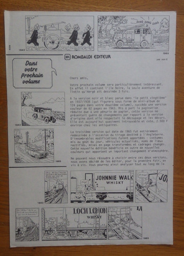 Feuillet publicitaire rombaldi - publicitaire,