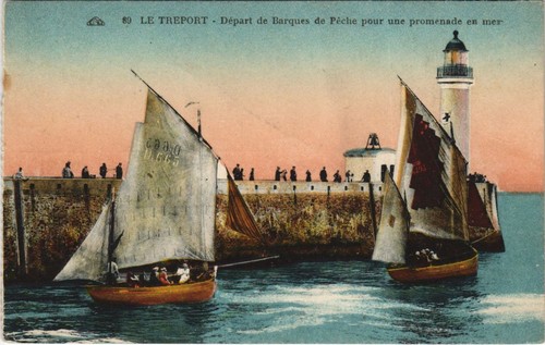 Cpa tréport depart de - le,