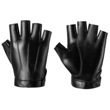 Gants en cuir PU mitaines
