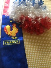 SET SUPPORTER ÉQUIPE DE FRANCE 2018 PERRUQUE TRICOLORE & ÉCHARPE ADULTE