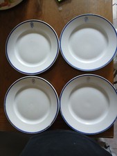 Lot 4 assiettes compagnie maritime russe "ROPIT" faience de KUZNETSOV vers 1900