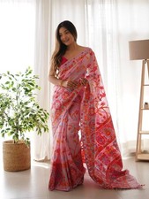 Saree De Fête Ethnique Pour Femmes Designer Bollywood Indien Pakistanais Lourd