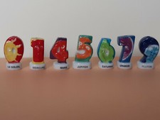  FEVES  "LES PLANETES ET LES CHIFFRES" - LOT DE 7 FEVES DIFFERENTES