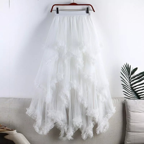 Jupe tulle blanc long - jupe,