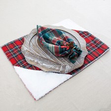 Tartan Imprimé Tapis Lieu Set