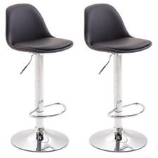 Lot de 2 Tabourets de Bar Kiel en Similicuir avec Pied et Repose-pied en Métal 