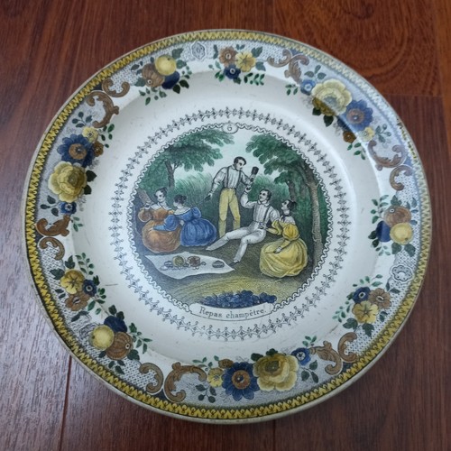 Assiette montereau polychrome - assiette,