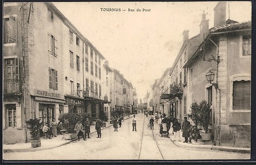 Cpa tournus rue pont 1915 - cpa,