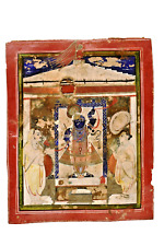 Antique Nathdwara Miniature Peinture De Shrinathji Pichwai Hindou Art Environ