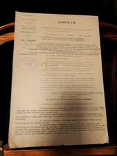 Ancien document vintage arrêté préfectoral Marseille années 1930-40 Bouches-du-R