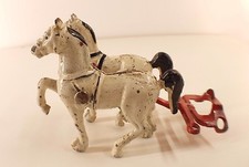 Jouet en fonte USA attelage chevaux horses 15 cm de long