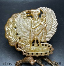 3.2" naturel Hetian Jade Carve buddhisme GARUDA Bird Mount Amulet pendentif