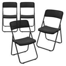 Lot de 4 chaises pliantes d'extérieur terrasse jardin balcon camping bistrot