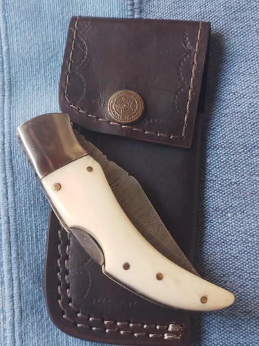 Couteau pliant damas forgé - couteau,
