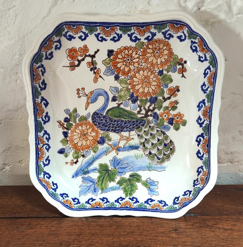 Plat carré decor - decor, paon