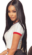 Perruques suisses cheveux doux lisse raie milieu pour femme perruque 28 pouces