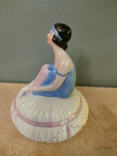  Ancienne Figurine Baigneuse Art Deco en Porcelaine Petit Éclat Voir Photo
