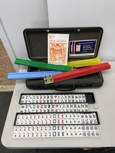 Vintage mahjong tiles set - vintage, set,