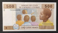 Tchad Billet de 500 Francs Banque des Etats de L'Afrique Centrale 2002 neuf UNC