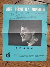 1963,  " SALVATORE ADAMO  ",PARTITION 4 PAGES " VOUS PERMETTEZ MONSIEUR ",PATHÉ