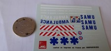 DECALCOMANIE DECALS  déco ambulance samu incendie et de secours du var  1/43