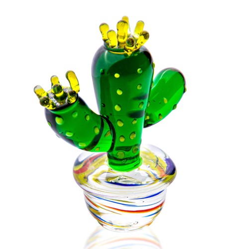 Mini cactus art glass - 2",