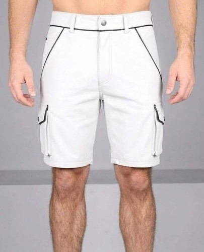Short cuir blanc pour - short,
