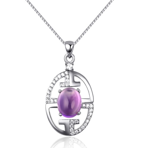Pendentif améthyste argent - pendentif,