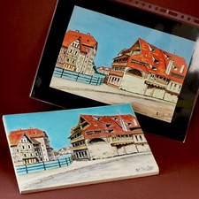 LONGWY Ensemble UNIQUE tableau STRASBOURG signé M.P. Chevallier