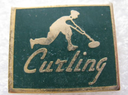 Pin sport curling un - pin's,