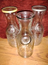 3 Clear Glass Carafes