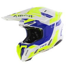 Casque Airoh Twist 3.0 MX Dynasty blanc bleu jaune