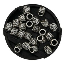 24pcs argent viking barbe - 24pcs,