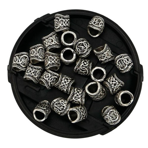 24pcs argent viking barbe - argent,