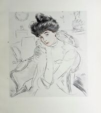 Paul-César HELLEU : La Duchesse de Marlborough pensive, GRAVURE signée, 1913