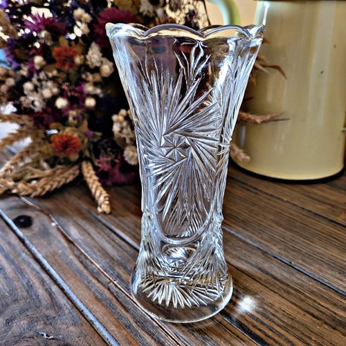 Vase vintage verre ciselé