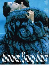 PUBLICITE ADVERTISING 094  1989  les fourrures  SPRUNG FRERES