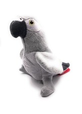 Peluche Animal En Tissu Perroquet Gris Assis Oiseau 19 Cm
