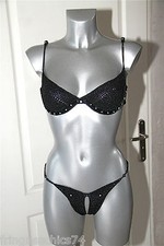 ensemble luxe soie soutien gorge string ouvert CAROLE taille 40-42 valeur 858€