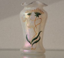 Rare verre irisé émaillé
