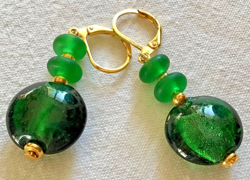 Boucles perles verre - ,